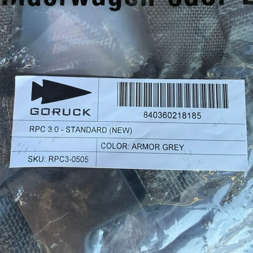 GORUCK Ruck Plate Carrier 3.0 Standard Armor Grey Weighted Rucking Backpack NWT